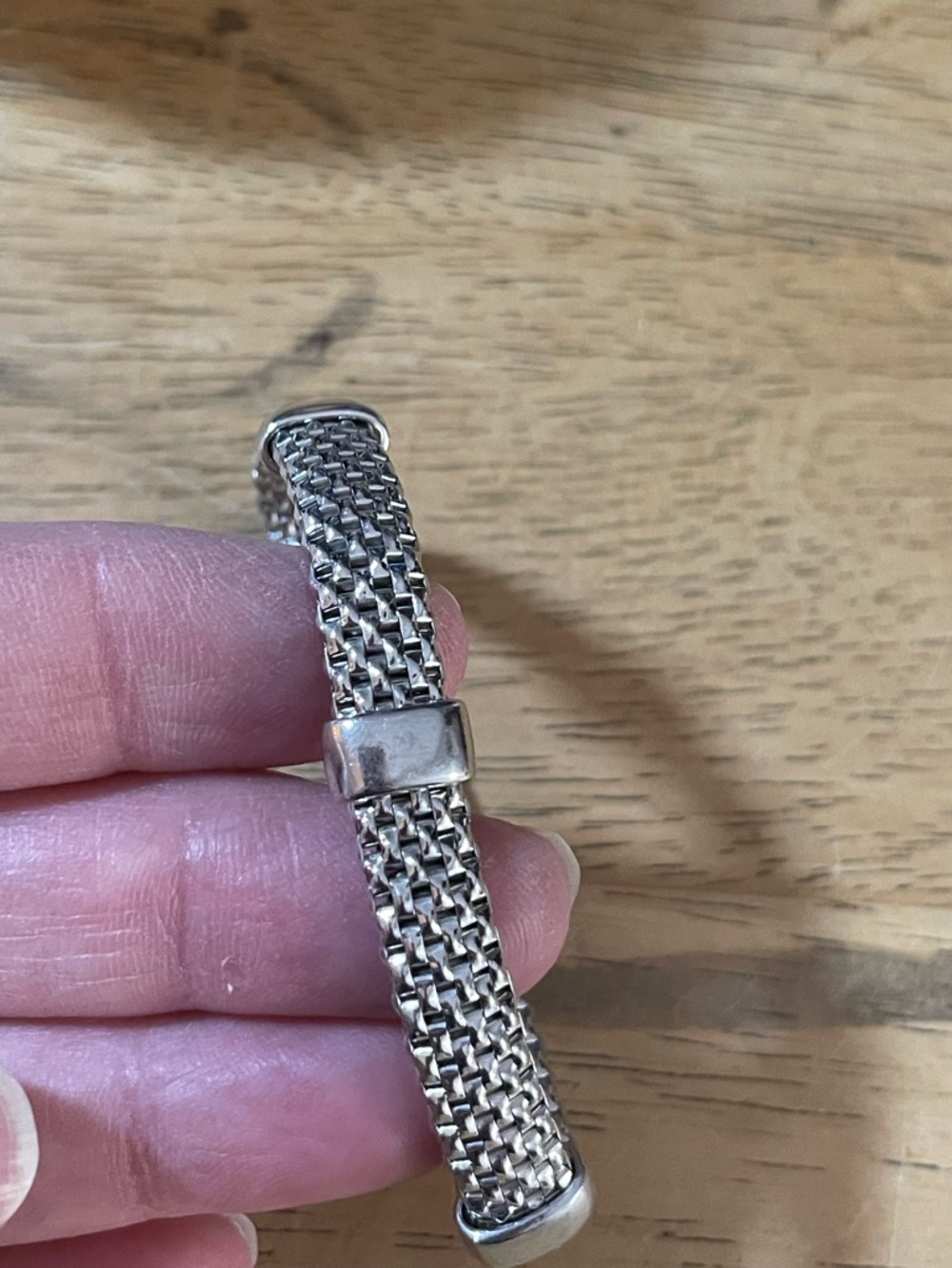 Dyadema Italy Sterling Silver stretch bracelet five station chain mesh 6.25 inch - Picture 13 of 15